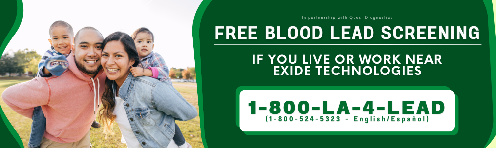 Free Blood Lead Screening 1-800-524-5323
